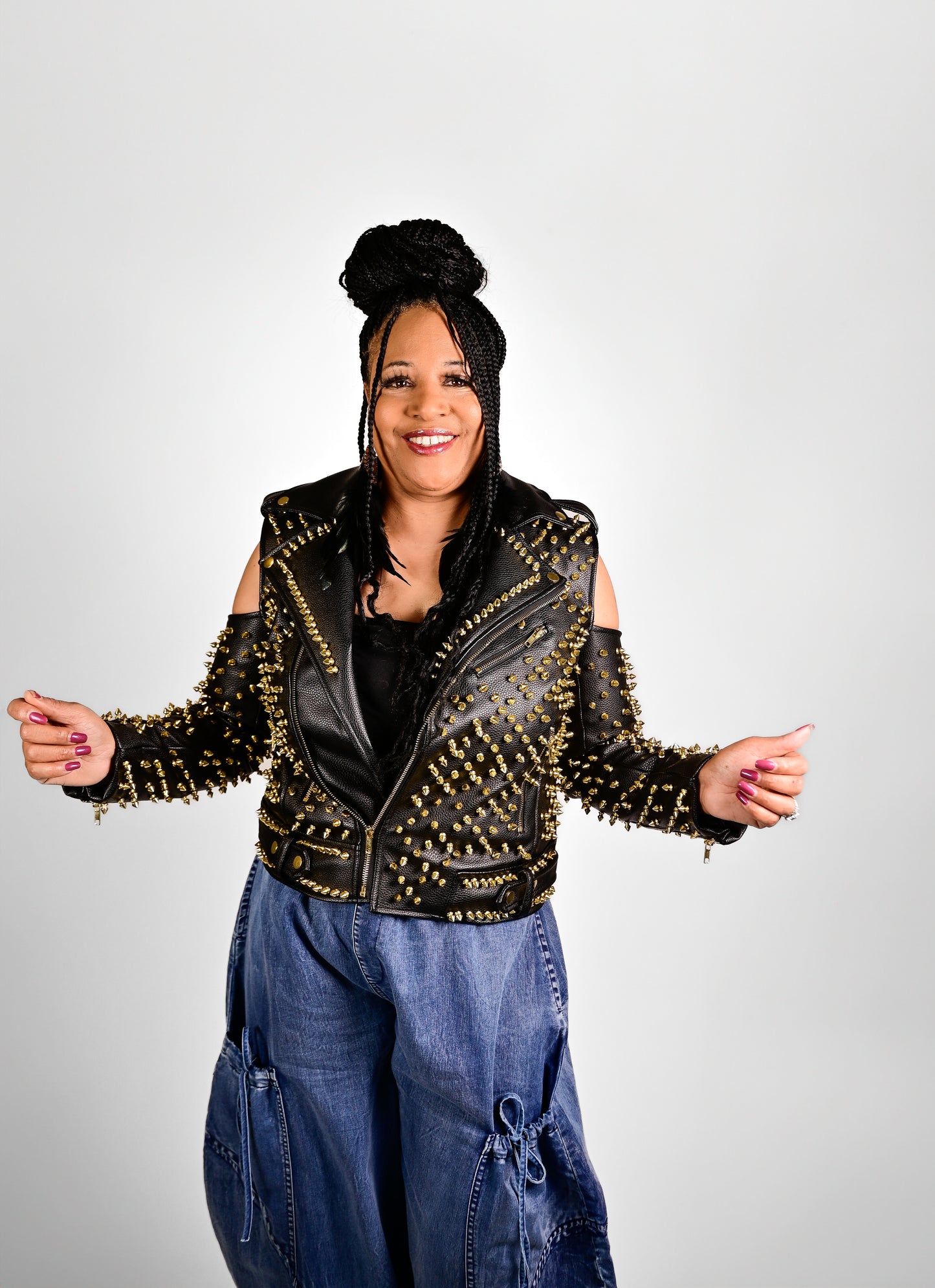 Cold Shoulder Leather Jackets