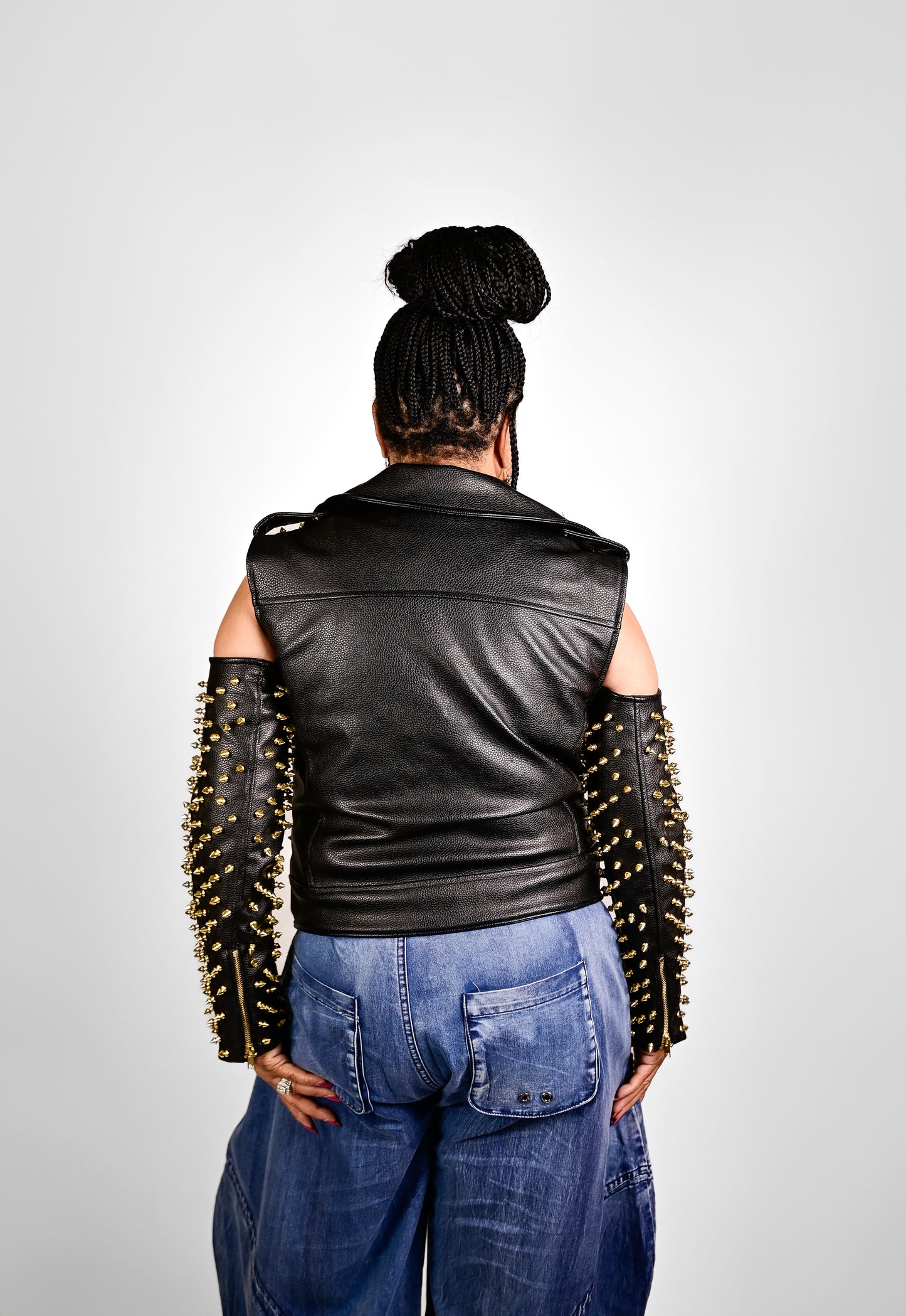 Cold Shoulder Leather Jackets